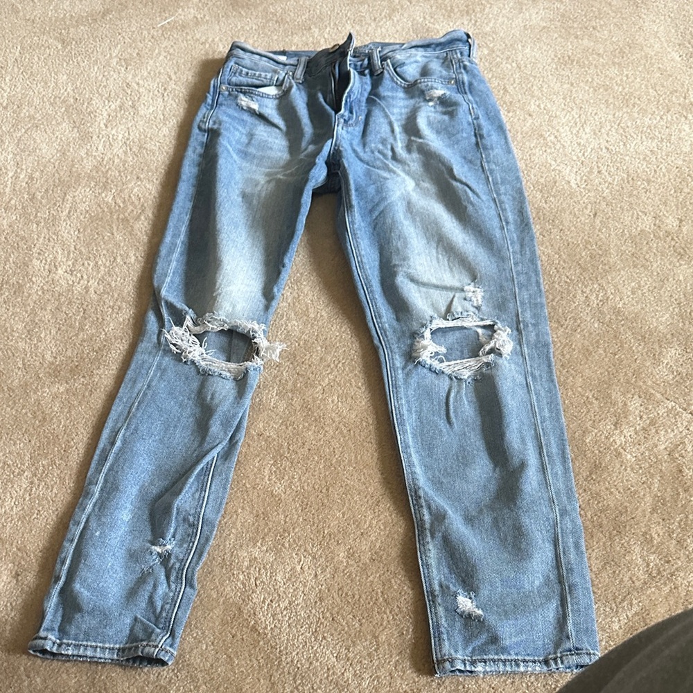 American Eagle Outfitters Light Blue Distressed Skinny Jeans